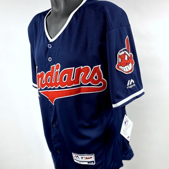 CLEVELAND INDIANS #13 Omar VIZQUEL VAUGHN Jersey Sewn Numbers & Logos BLUE - Picture 6 of 8